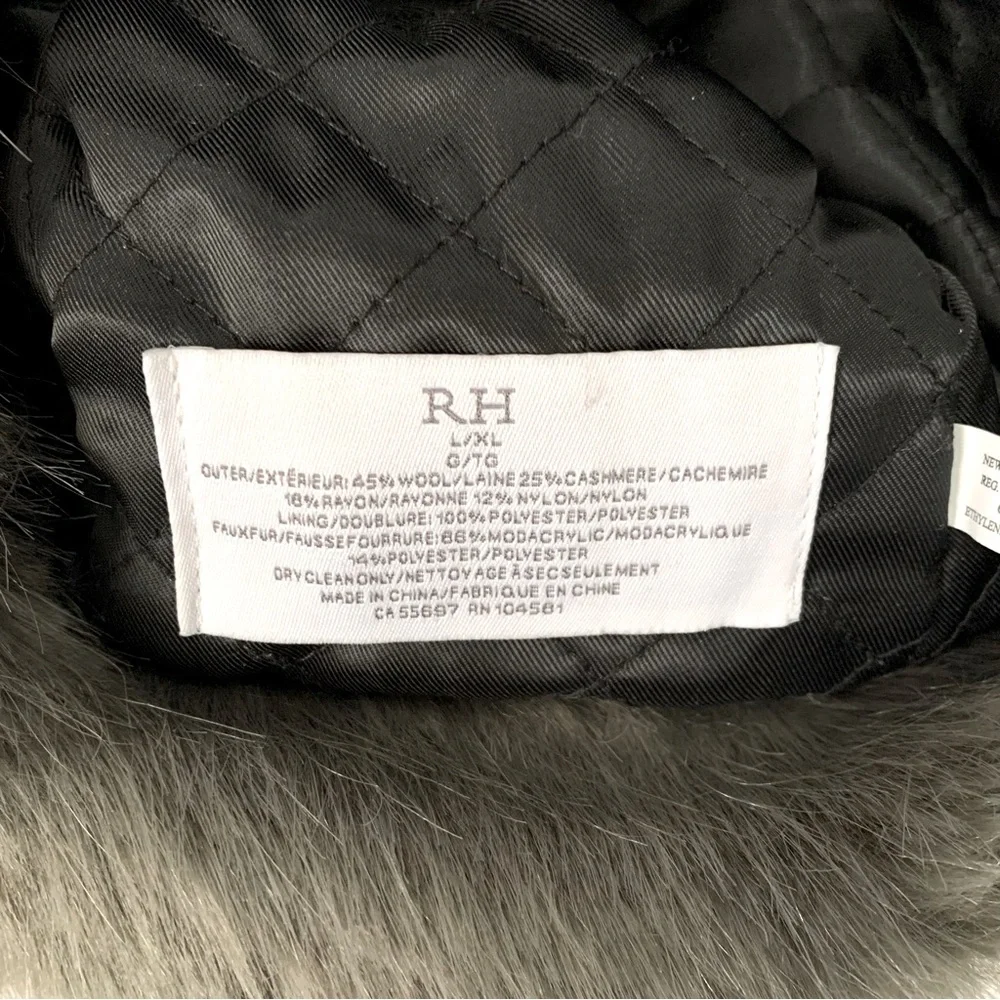 RH Faux Fur Cashmere Blend Knit Hat